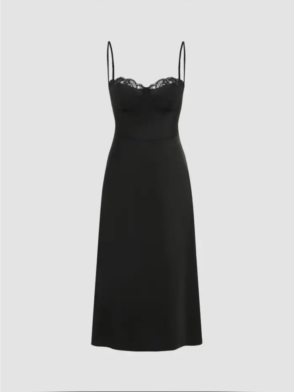 Cider Black Lace-Trim Slip Dress NWT